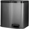 Curver Poubelle duo à pédale Deco Seaux intérieurs 15 L et 6 L Gris