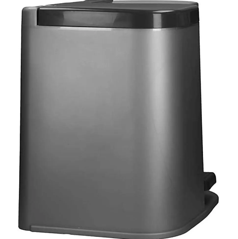 Curver Poubelle duo à pédale Deco Seaux intérieurs 15 L et 6 L Gris