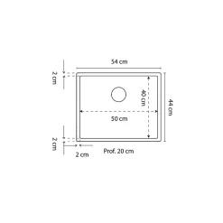Cuve RESIROC - évier 1 bac sans égouttoir - 54 x 44 cm - Noire