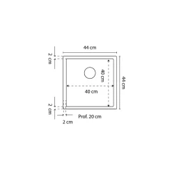 Cuve RESIROC - évier 1 bac sans égouttoir - 44 x 44 cm - Noire