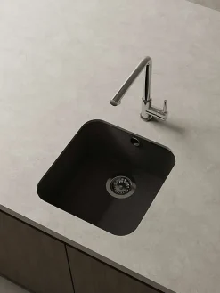 Cuve sous plan POALGI, GANDIA 193, Granit, Noir Basalt, 44 cm, 1 bac