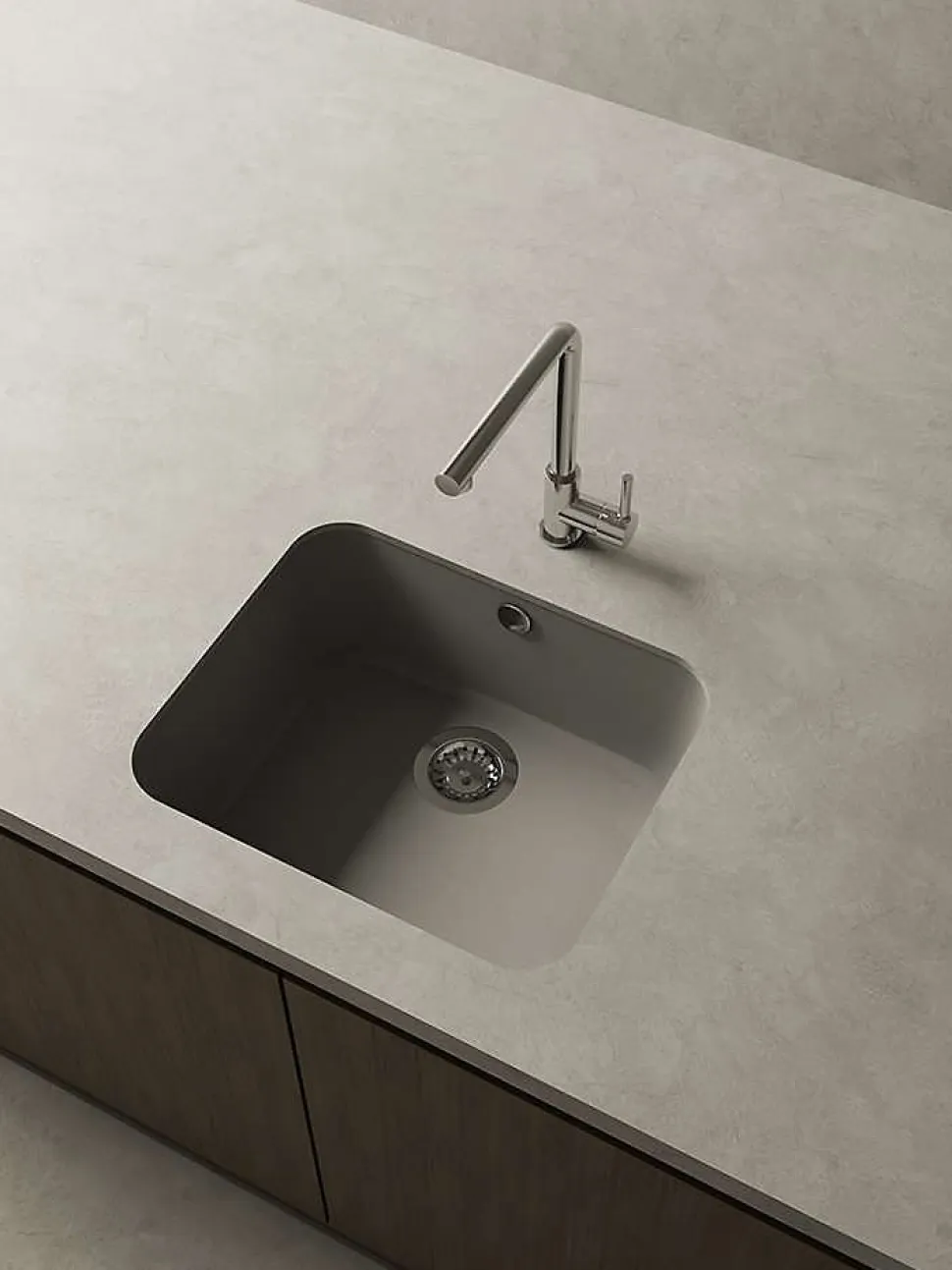 Cuve sous plan POALGI, GANDIA 194, Granit, Gris Ash, 54 cm, 1 bac