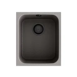Cuve sous plan POALGI, GANDIA 192, Granit, Gris Ash, 38 cm, 1 bac bonde noire