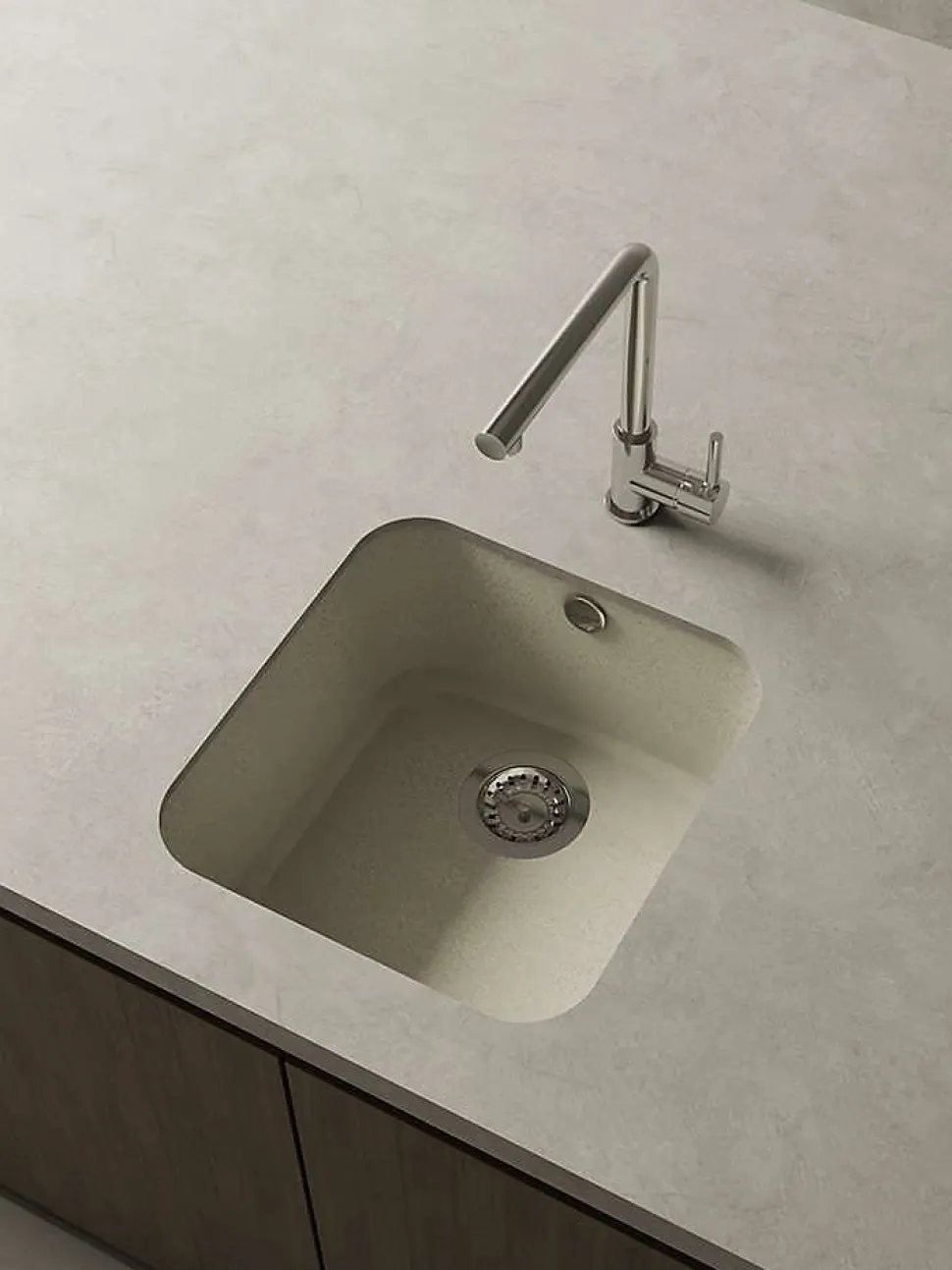 Cuve sous plan POALGI, GANDIA 193, Granit, Beige Pumice, 44 cm, 1 bac