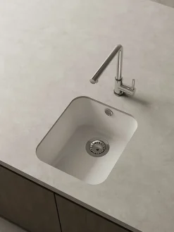 Cuve sous plan POALGI, GANDIA 192, Granit, Blanc Snow, 38 cm, 1 bac