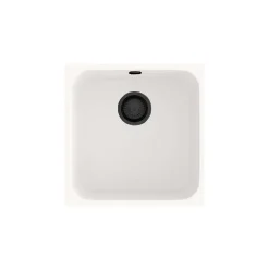 Cuve sous plan POALGI, GANDIA 193, Granit, Blanc Snow, 44 cm, 1 bac bonde noire