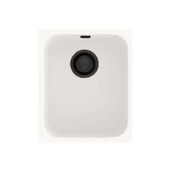 Cuve sous plan POALGI, GANDIA 192, Granit, Blanc Snow, 38 cm, 1 bac bonde noire