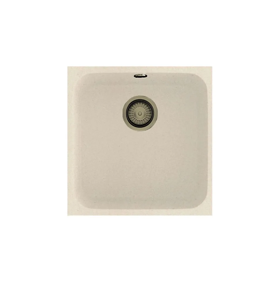 Cuve sous plan POALGI, GANDIA 193, Granit, Beige Pumice, 44 cm, 1 bac bonde or