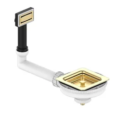 Cuve sous plan POALGI, ZIE 186, Granit, Blanc Snow, 55 cm, 1 bac bonde or