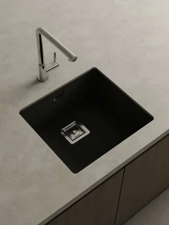 Cuve sous plan POALGI, ZIE 181, Granit, Noir Basalt, 50 cm, 1 bac