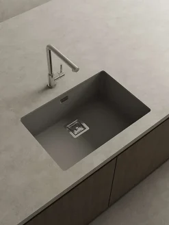 Cuve sous plan POALGI, ZIE 182, Granit, Gris Ash, 65 cm, 1 bac