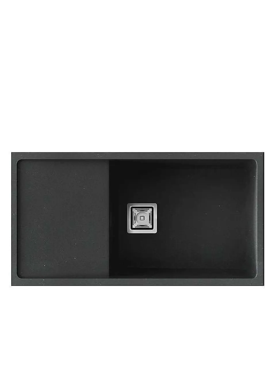 Cuve sous plan POALGI, ZIE 185, Granit, Noir Basalt, 85 cm, 1 bac et 1 égouttoir