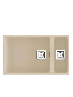 Cuve sous plan POALGI, ZIE 183, Granit, Beige Pumice, 75 cm, 2 bacs