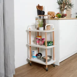 Desserte - Home Deco Factory - Kaleo - élégante - Blanche - H81 X L56 X P35,5 Cm