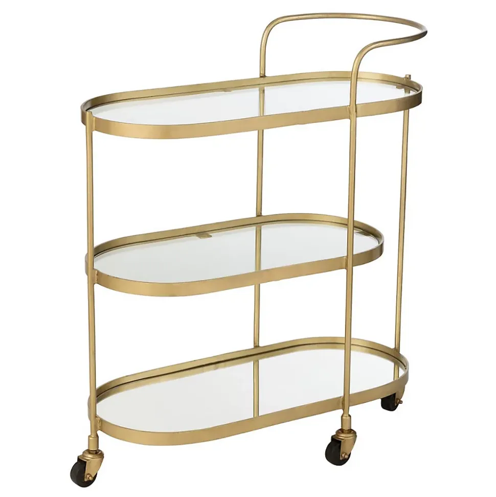 Desserte 3 Niveaux Design "Leanor" 84cm Or