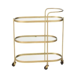 Desserte 3 Niveaux Design "Leanor" 84cm Or