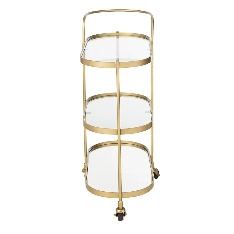 Desserte 3 Niveaux Design "Leanor" 84cm Or