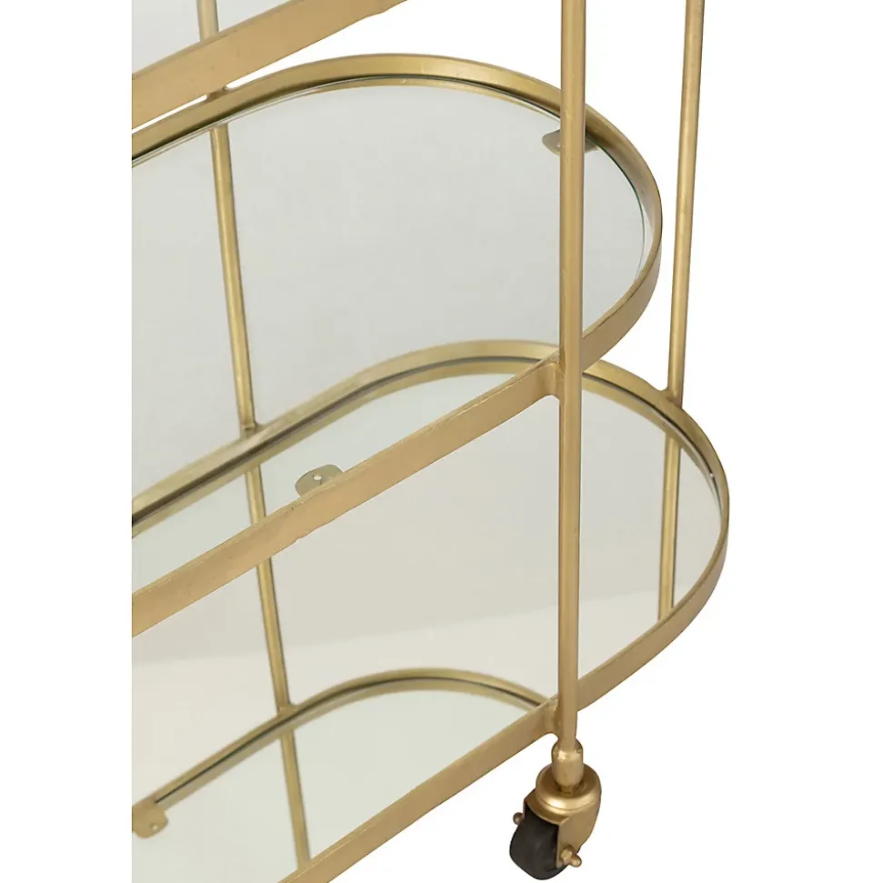 Desserte 3 Niveaux Design "Leanor" 84cm Or