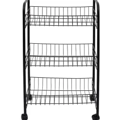 Desserte 3 niveaux en métal noir