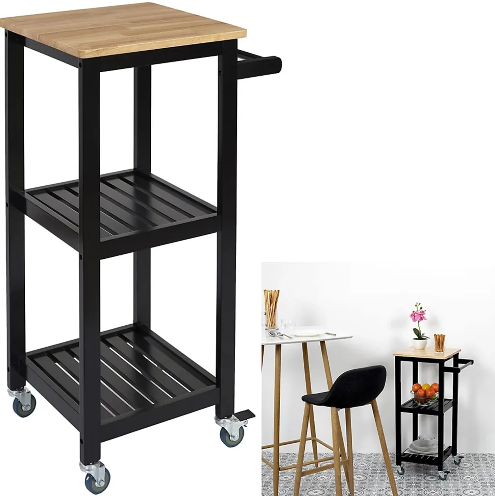 Desserte à roulettes 2 étages - L. 37 x H. 84 cm