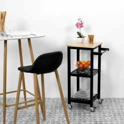 Desserte à roulettes 2 étages - L. 37 x H. 84 cm