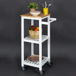 Desserte à roulettes 2 étages - L. 37 x H. 84 cm