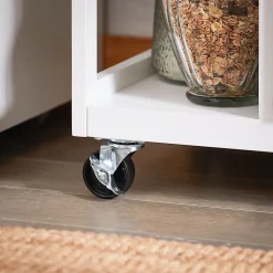 Desserte Cuisine Roulettes,Îlot Buffet,2 Tiroirs,3 Etagères,Support Épices,FKW111-WN SoBuy