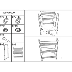 Desserte de Cuisine 3 Niveaux 