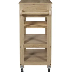 Desserte de cuisine 3 plateaux et 1 tiroir Saulk en bois