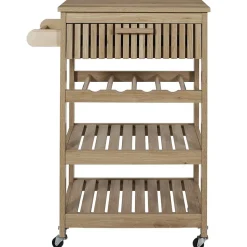 Desserte de cuisine 3 plateaux et 1 tiroir Saulk en bois