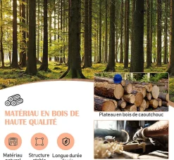 Desserte de Cuisine à roulettes Chariot de Cuisine en Bois avec 3 Tiroirs 3 étagères Plateau Amovible Noir