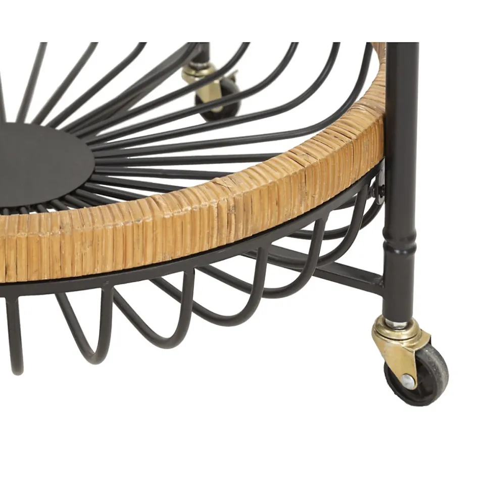 Desserte de Cuisine à Roulettes "Cebu" 62cm Noir & Naturel