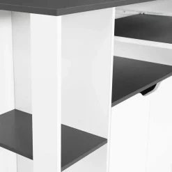 Desserte de cuisine COSI bois blanc et plateau gris L.76 CM