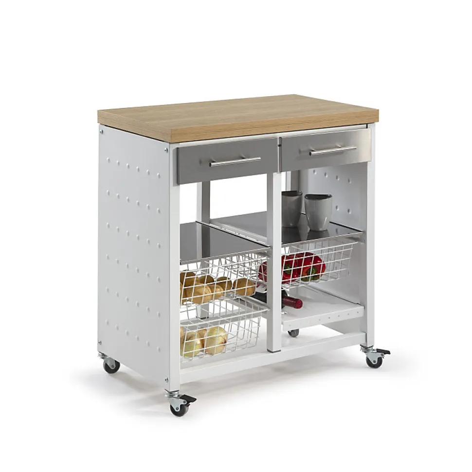 Desserte de cuisine double convertible en table d'appoint, EKO
