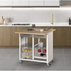 Desserte de cuisine double convertible en table d'appoint, EKO