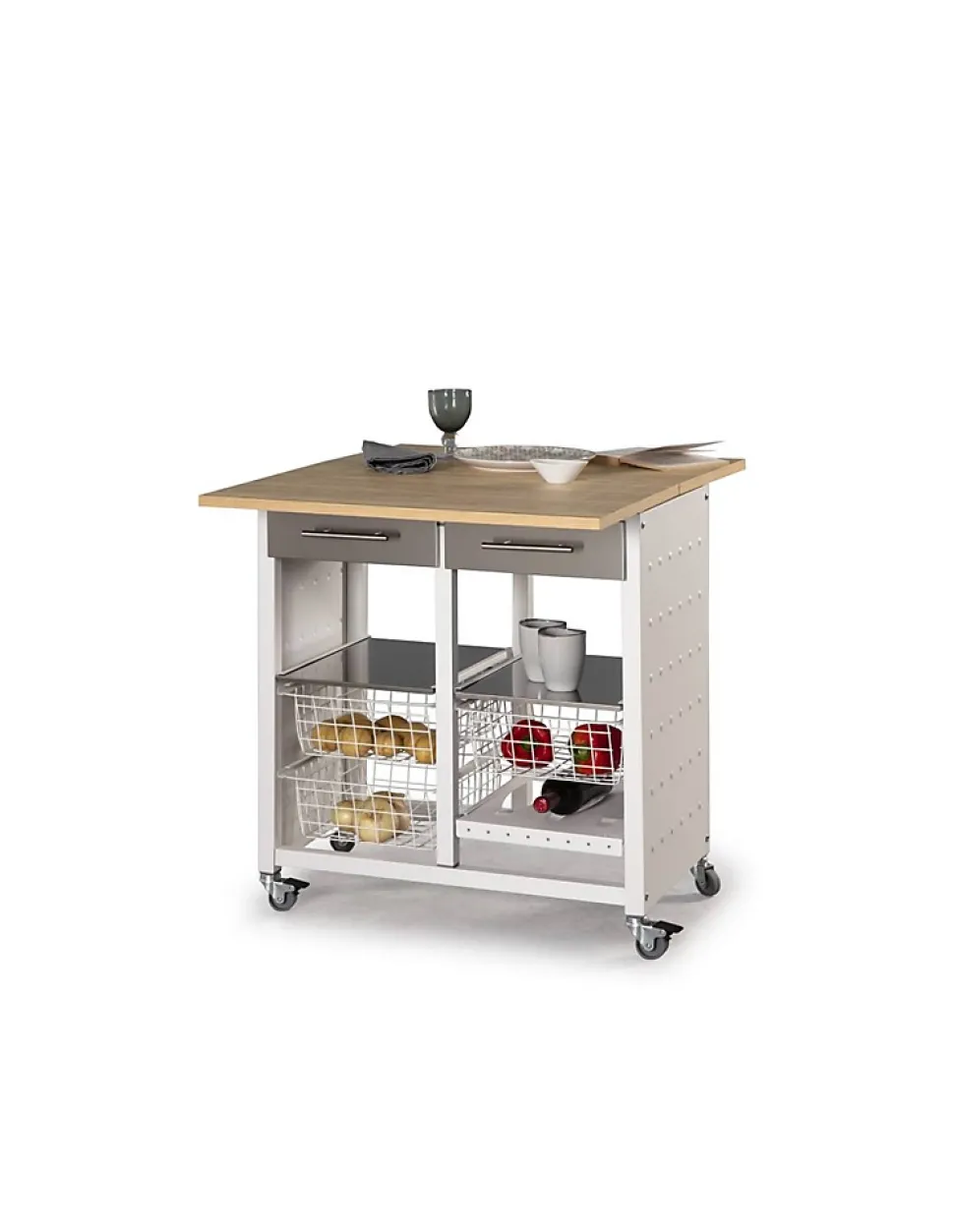Desserte de cuisine double convertible en table d'appoint, EKO