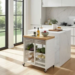 Desserte de cuisine double convertible en table d'appoint, EKO