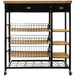 Desserte de cuisine Nera - Bambou et métal