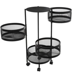 Desserte de cuisine ronde à 4 niveaux en métal Mayaj noir ,5Five