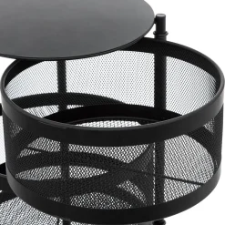 Desserte de cuisine ronde à 4 niveaux en métal Mayaj noir ,5Five
