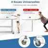 Desserte de Cuisine Table de Travail à Roulettesen Acier Inoxydable avec Étagère Réglable