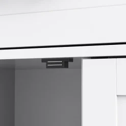 desserte Îlot de Cuisine avec Plateau Pliant et Tiroir, Table Roulante en MDF, 129 x 71 x 91,5 cm, Blanc