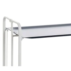 Desserte pliante BAUHAUS avec roulettes, Structure blanche, 2 niveaux, 4 positions