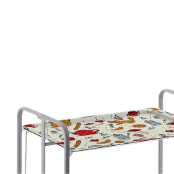 Desserte pliante BAUHAUS avec roulettes, Structure grise, 2 niveaux, 4 positions