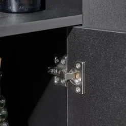 Desserte Roulante,Chariot Cuisine,Buffet Multifonctionnel,Etagère Latérale,Noir,FKW113-SCH SoBuy