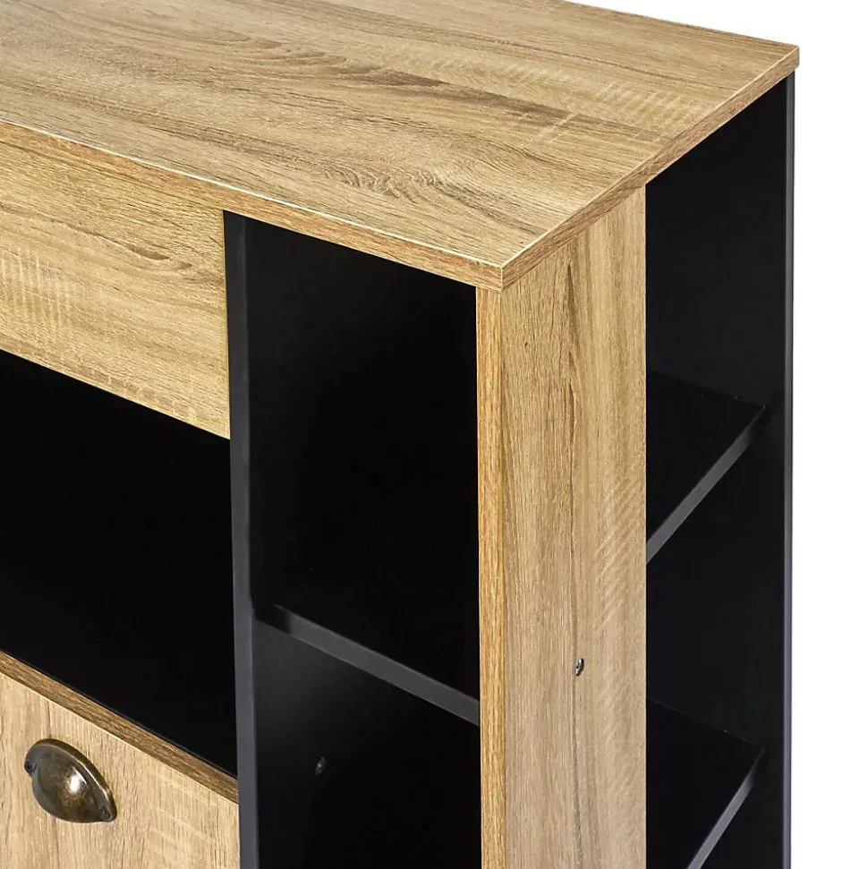 DINAJ - Desserte à Roulettes Multi-Rangement Aspect Bois