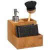 Distributeur à savon avec brosse éponge Bambou - 5Five