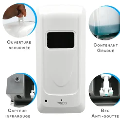 Distributeur automatique de Savon liquide mural sans contact 1L Rechargeable