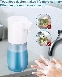 Distributeur automatique de savon de 600 ml avec chargement USB pour cuisine et salle de bain