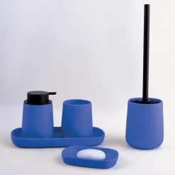 Distributeur de savon 300 ml en céramique, bleu royal, MSV Maonie